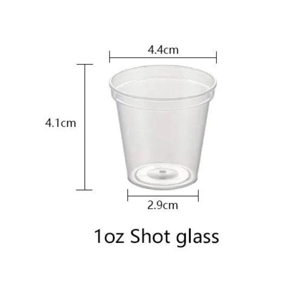 1 oz Shot glasses Clear Hard Plastic -Pack of 50Pcs Ampack