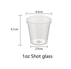 1 oz Shot glasses Clear Hard Plastic -Pack of 50Pcs Ampack