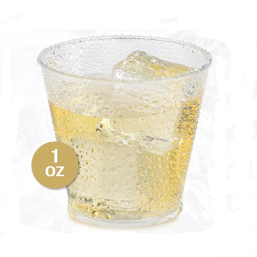 1 oz Shot glasses Clear Hard Plastic -Pack of 50Pcs Ampack