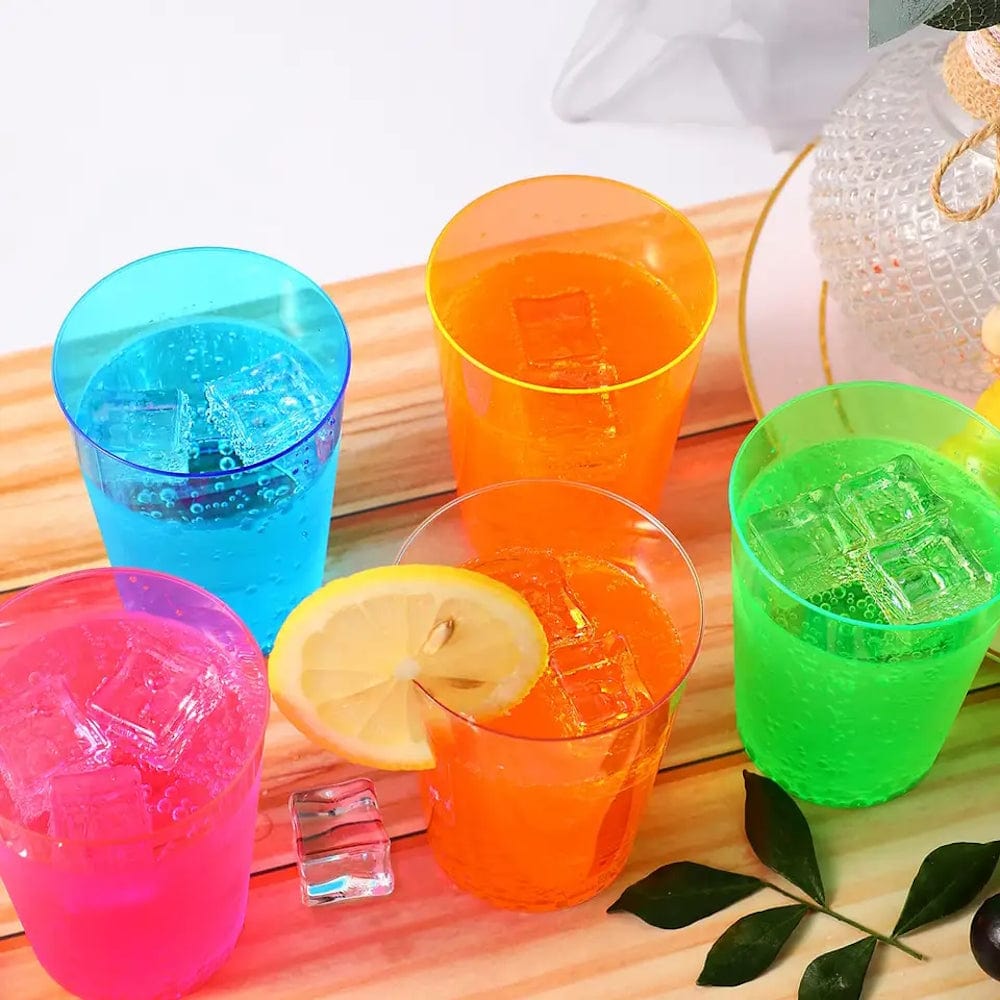 1 oz Shot glasses Neon Hard Plastic -Pack of 50Pcs Ampack