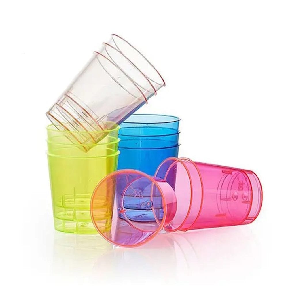 1 oz Shot glasses Neon Hard Plastic -Pack of 50Pcs Ampack