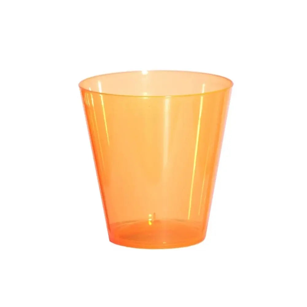 1 oz Shot glasses Neon Hard Plastic -Pack of 50Pcs Orange Ampack