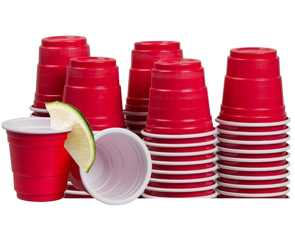2 oz Red Shot glasses-disposable plastic Mini Red Party cups -Pack of 40Pcs Ampack
