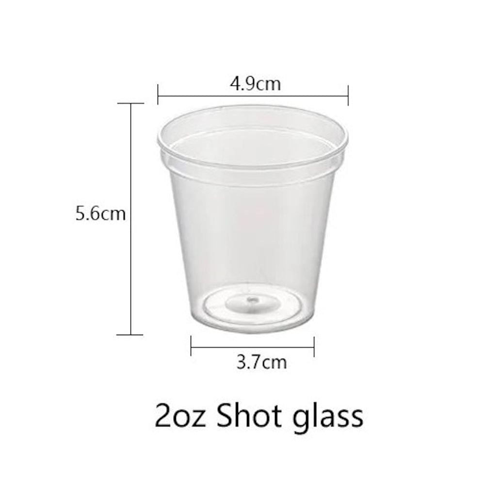 2 oz Shot glasses Clear Hard Plastic - 24CT. Ampack