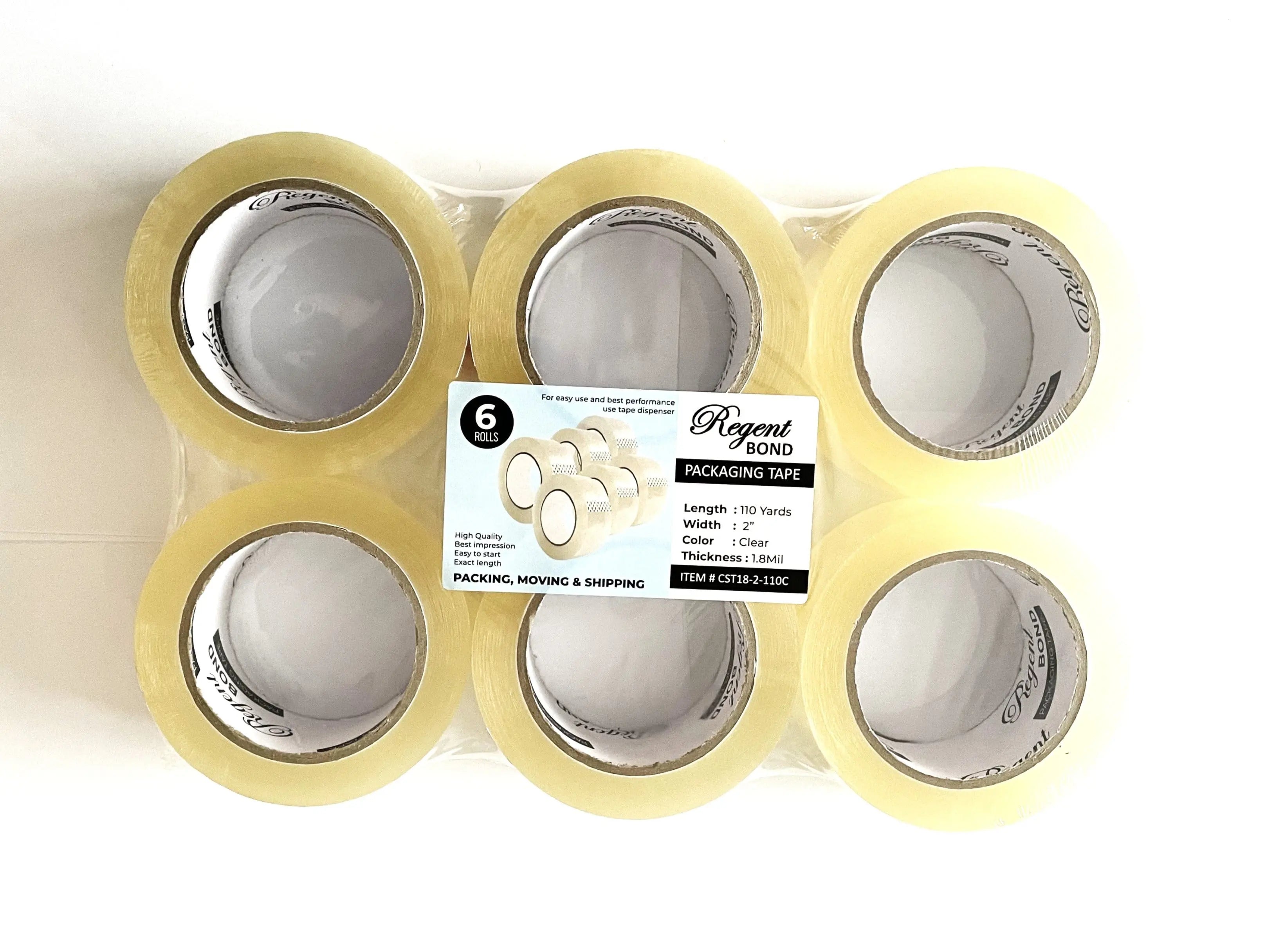 2" x 110 Yards - 1.8 Mil (True Mil) Clear White - Carton Packing Tape - 36 Rolls/Case Ampack