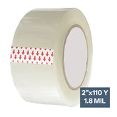 2" x 110 Yards - 1.8 Mil (True Mil) Clear White - Carton Packing Tape - 36 Rolls/Case Ampack