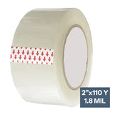 2" x 110 Yards - 1.8 Mil (True Mil) Clear White - Carton Packing Tape - 36 Rolls/Case Ampack
