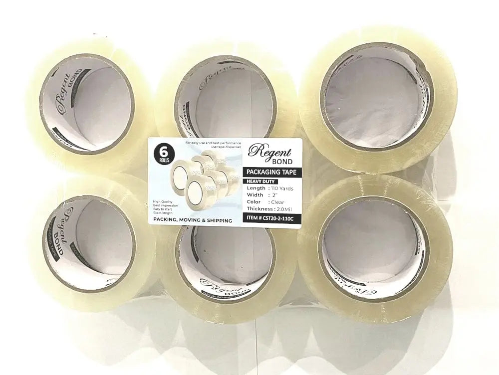 2" x 110 Yards - 2.0 Mil (True Mil) Clear White - Carton Packing Tape - 36 Rolls/Case Ampack