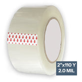 2" x 110 Yards - 2.0 Mil (True Mil) Clear White - Carton Packing Tape - 36 Rolls/Case Ampack