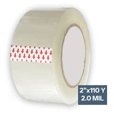 2" x 110 Yards - 2.0 Mil (True Mil) Clear White - Carton Packing Tape - 36 Rolls/Case Ampack
