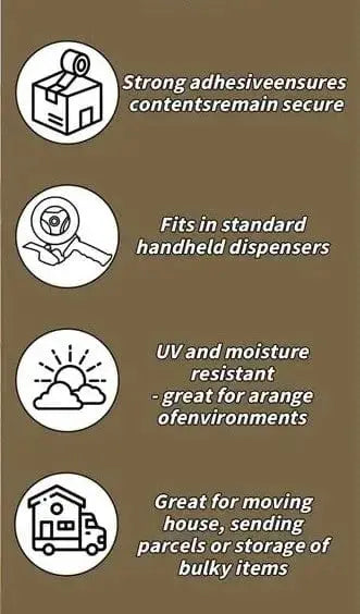 3" x 110 Yards - 2 Mil - Tan - Carton Packing Tape - 24 Rolls/Case Ampack