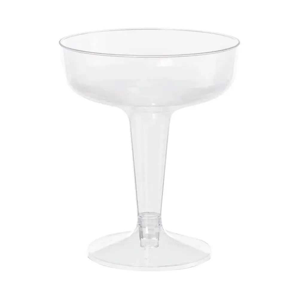 4 oz Champagne glasses Clear Hard Plastic -Pack of 6Pcs Ampack