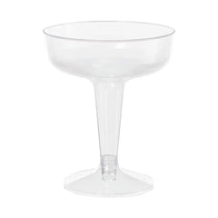 4 oz Champagne glasses Clear Hard Plastic -Pack of 6Pcs Ampack