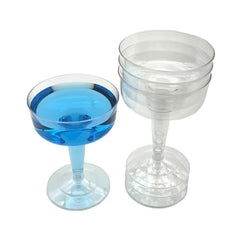 4 oz Champagne glasses Clear Hard Plastic -Pack of 6Pcs Ampack