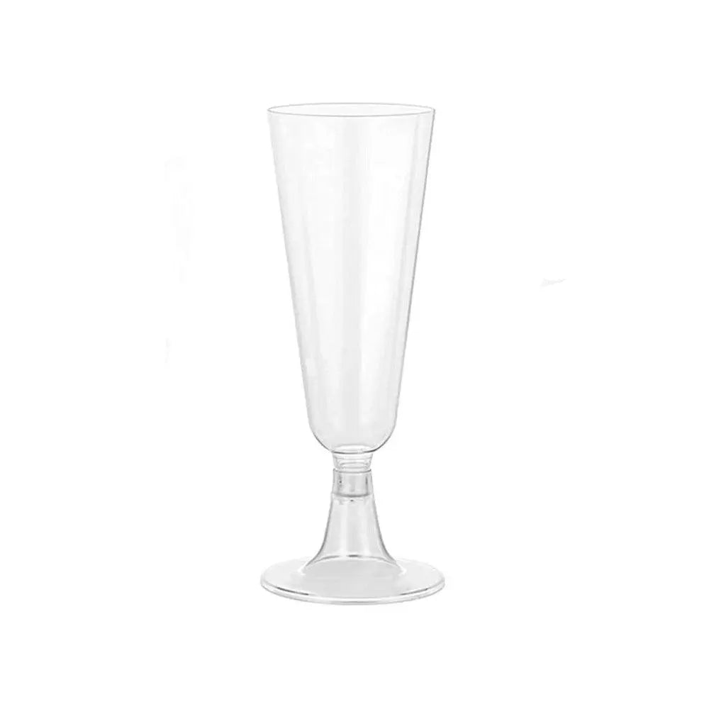 5 oz Champagne Flute glasses -Clear Hard Plastic -Pack of 6Pcs Ampack