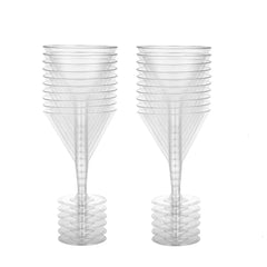 5 oz Martini Glasses 2 piece - Clear Hard Plastic - Pack of 6Pcs Ampack