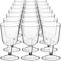 5 oz Wine Goblet - 2-piece Clear Hard Plastic - Pack of 6Pcs Ampack