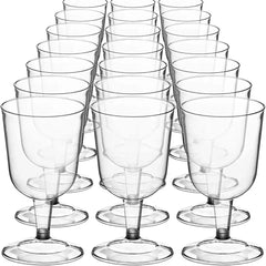 5 oz Wine Goblet - 2-piece Clear Hard Plastic - Pack of 6Pcs Ampack