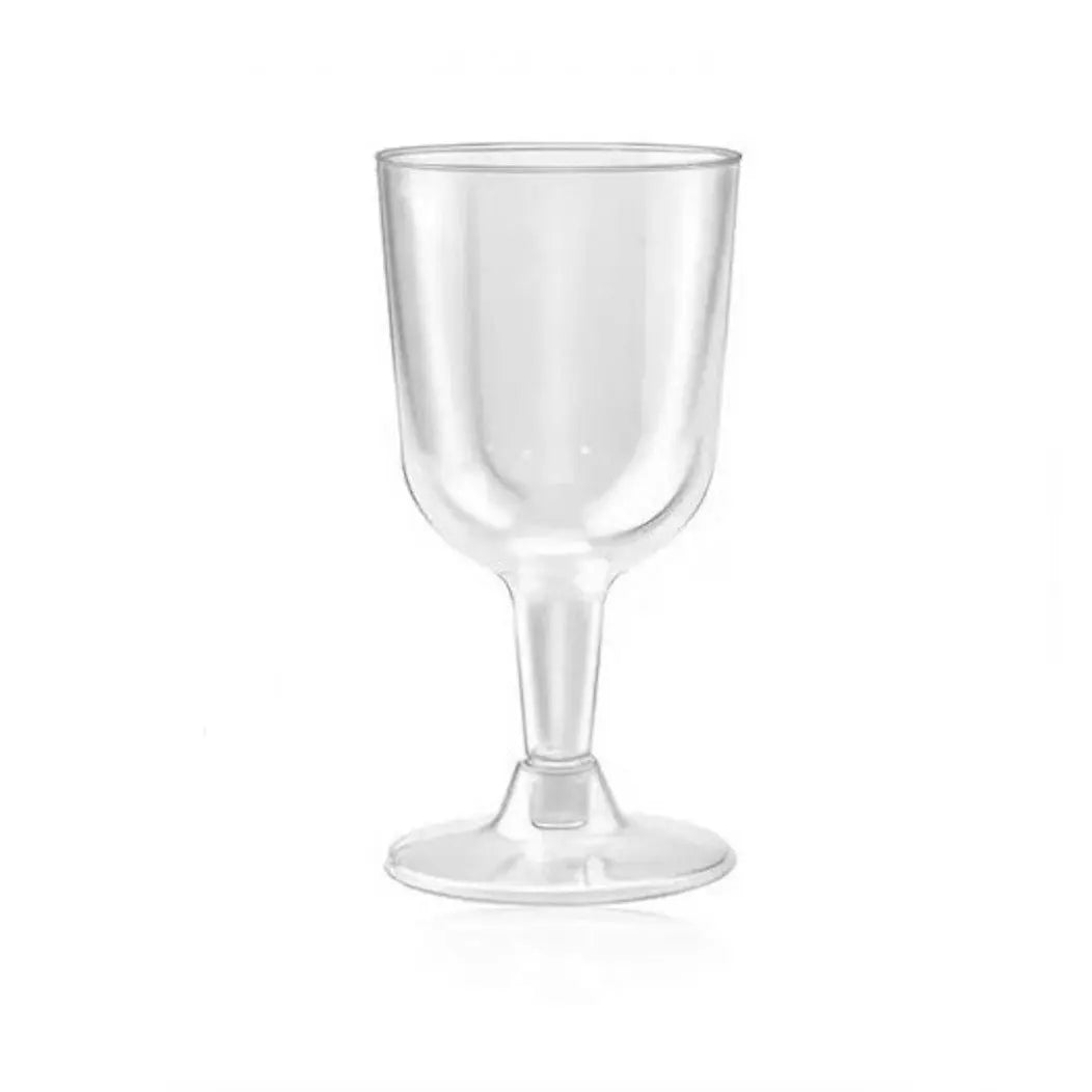 5 oz Wine Goblet - 2-piece Clear Hard Plastic - Pack of 6Pcs Ampack
