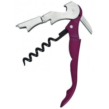 Duo Lever Corkscrew-Stainless steel boot double lever and serrated blade Burgundy Ampack