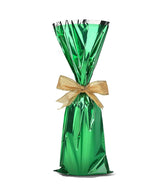 Mylar Metallic wine Gift Bags-GREEN- 6.5 x 18 - Packs of 100 Pcs Ampack
