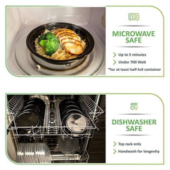 23 Oz Round 7" Microwaveable heavy weight Black take-out Container with Lid 150 sets/case Ampack