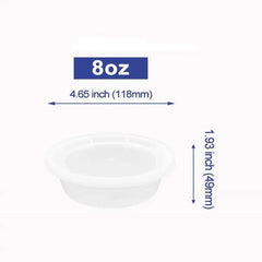 Deli Containers Standard for food storage and takeout - 8 oz - 500 Pcs/case - Ampack