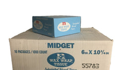 Bakery Tissue interfolded paper-wax wrap-Midget 6"x10.75"-1000sheets per Box Ampack