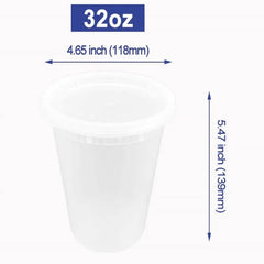 Deli Containers Heavy-duty with airtight lids- 32 Oz -240 sets/case - Ampack