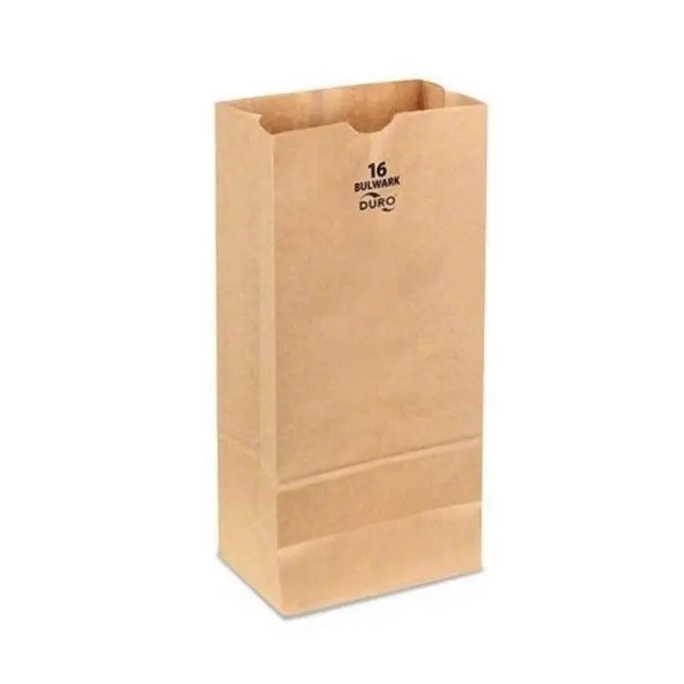 DURO #16 BULWARK (Extra heavy duty) Brown Kraft paper Bag- 400Pcs- 7.75x 4.8125x 16 DURO