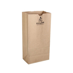 DURO #8 HUSKY DUBL LIFE (Heavy duty) Brown Kraft paper Bag - 400Pcs - 6.125" x 12.437" x 4.125" - Ampack