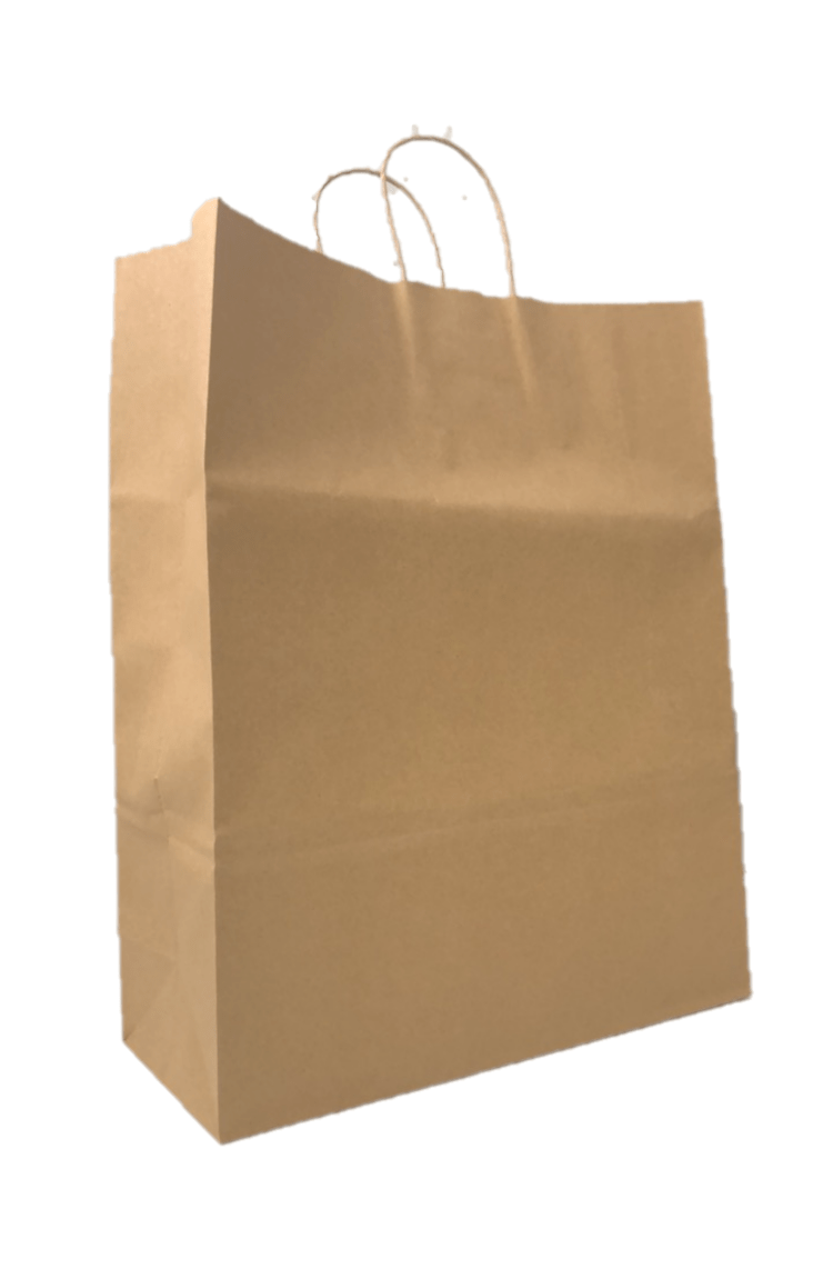 Kraft Paper Bag with Twisted Handles - Jumbo, 18 x 6 x 19 -200Pcs Ampack