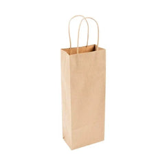 Kraft Paper Bag with Twisted Handles-One liquor bottle-250Pcs Ampack