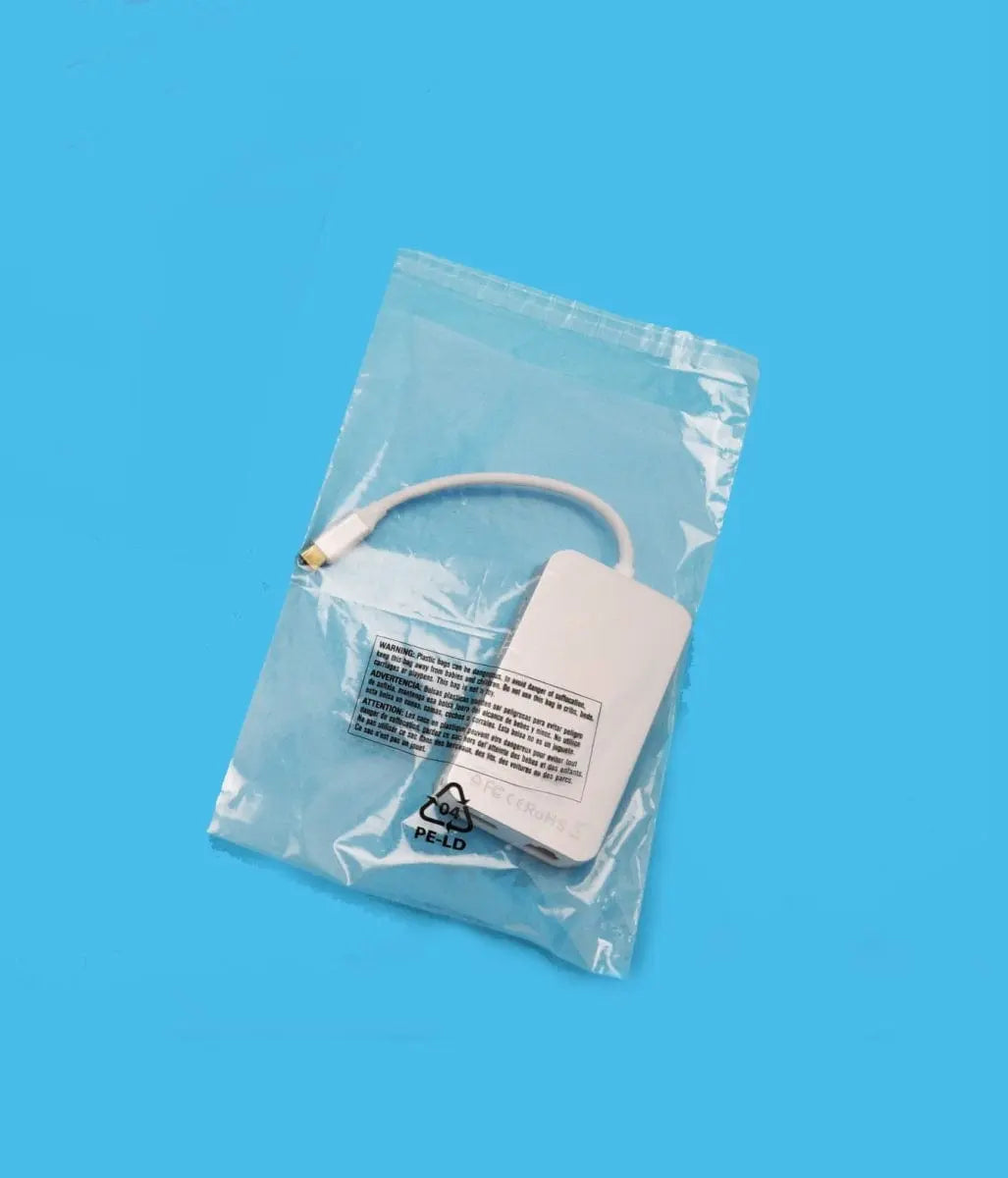 Poly bags Lip and Tape Resealable 9x12 1.5Mil with Suffocation Warning- 1000Pcs/Case Ampack