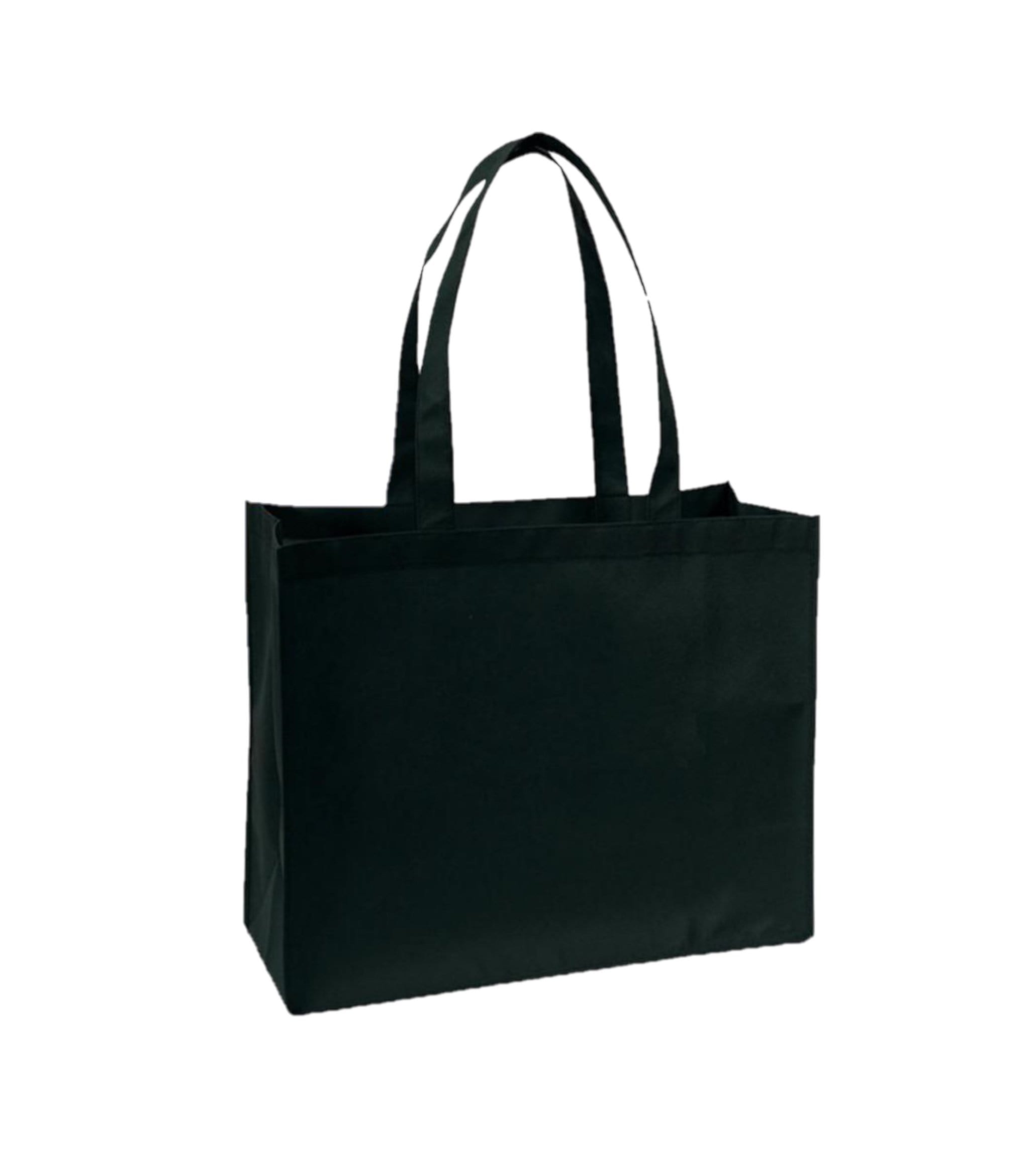 Reusable shopping tote bag - Heavy-Duty 14Wx12Hx6D 25, 50, 100, and 250Pcs 25Pcs / Black Ampack