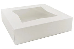 Window-Auto pop up-Pie box/Bakery box 10"x10"x2.5"-White 25Pcs Ampack