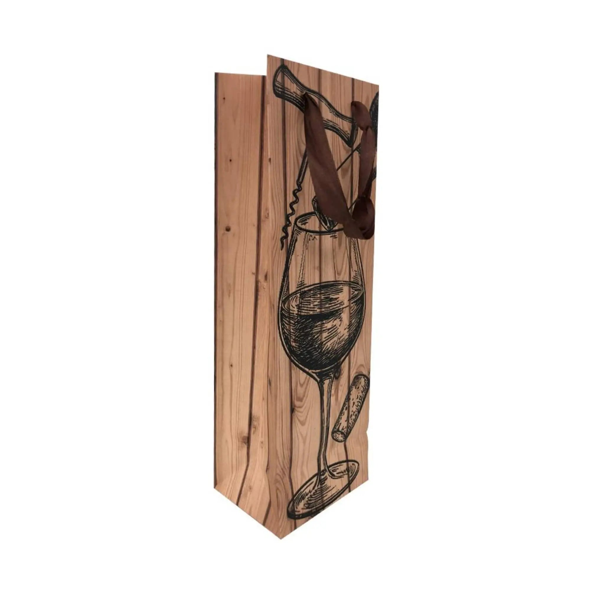 Paper Wine Gift Bag - Vintage Design - Ampack