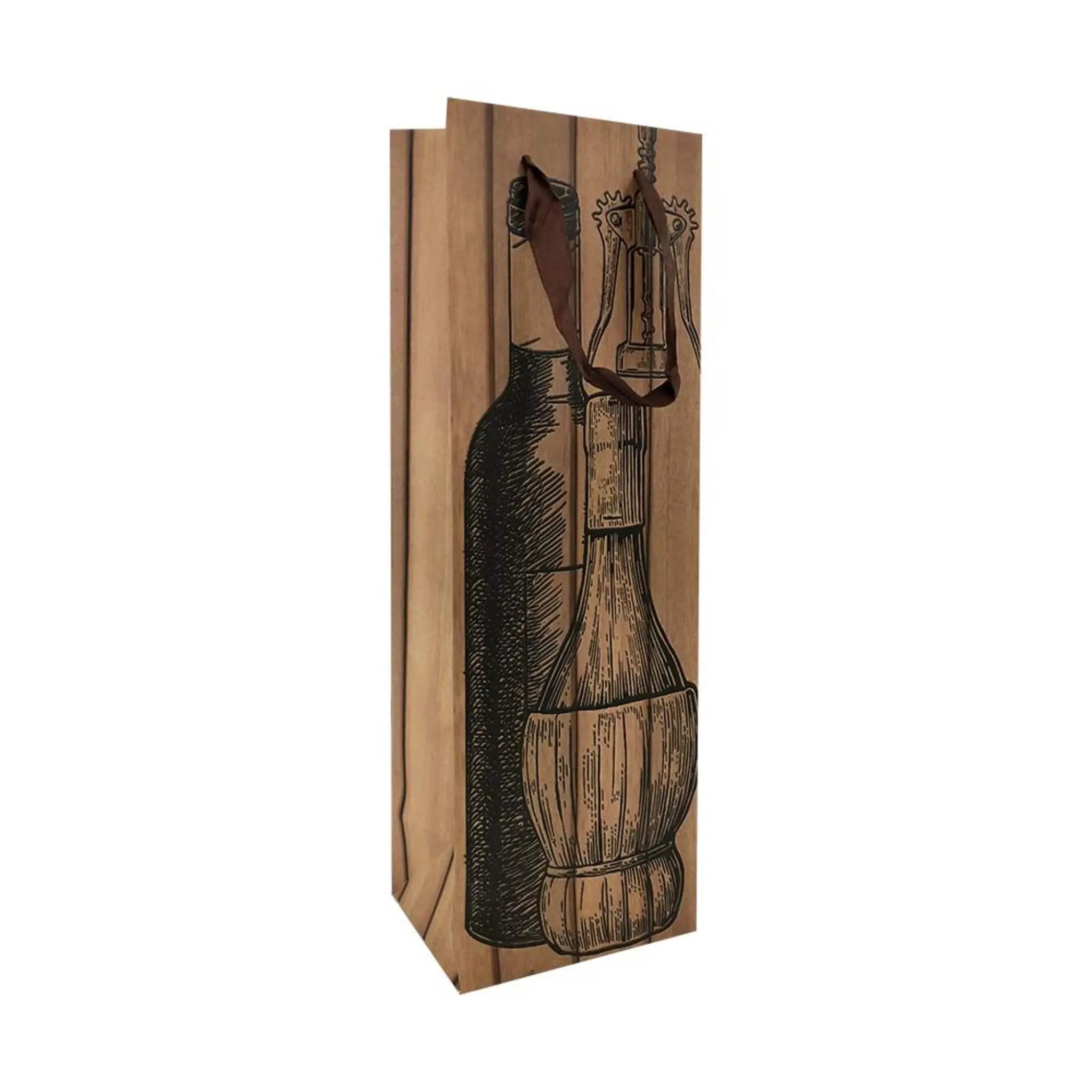 Paper Wine Gift Bag - Vintage Design - Ampack