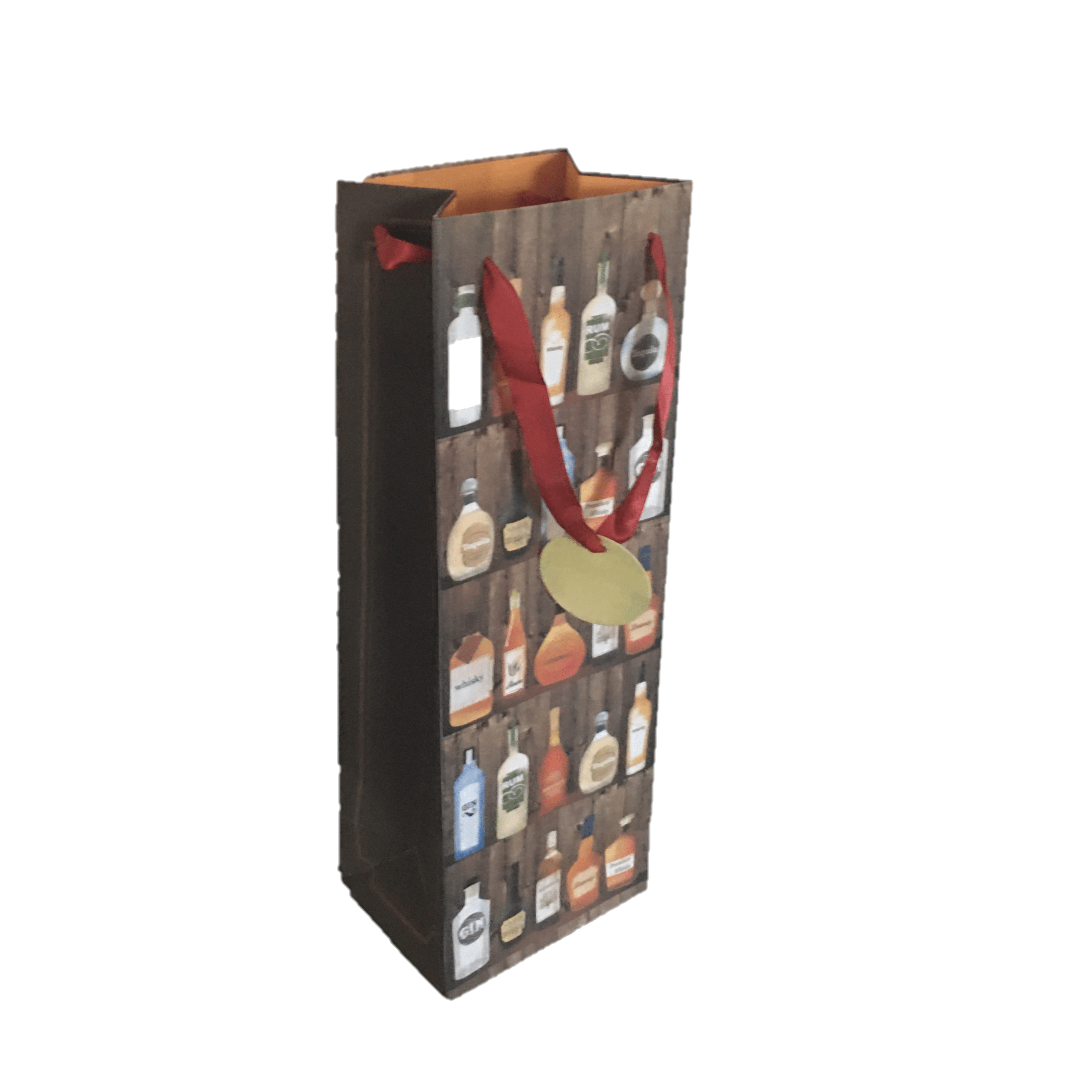 Wine bottle printed paper Gift Bag with handles Ampack