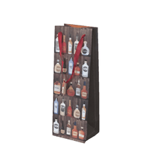 Wine bottle printed paper Gift Bag with handles Ampack
