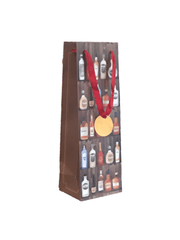 Wine bottle printed paper Gift Bag with handles Ampack