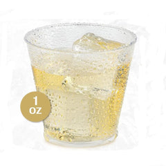 1 oz Shot glasses Clear Hard Plastic -Pack of 50Pcs Ampack