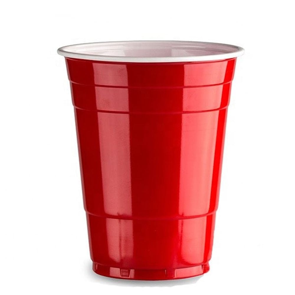 16 oz Red party cups-disposable drinking plastic glasses -Pack of 50Pcs Ampack