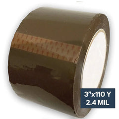 3" x 110 Yards - 2.4 Mil (True Mil) Tan - Carton Packing Tape - 24 Rolls/Case Ampack