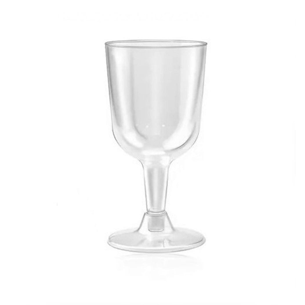 5 oz Wine Goblet - 2-piece Clear Hard Plastic -  Pack of 6Pcs Ampack