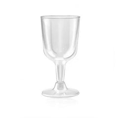 5 oz Wine Goblet - 2-piece Clear Hard Plastic -  Pack of 6Pcs Ampack