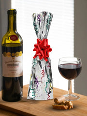 Printed Mylar-Wine  Bags, confetti design- 7.00 x 18.00 - 500Pcs/case- Ampack