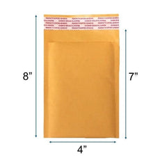 Kraft Bubble Mailer-Shipping bag-Padded Self Seal Envelope 4x8, 500 Pieces/Cs Ampack