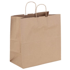 Kraft Paper Bag with Twisted Handles, Medium (Junior Mart) - 13.00 x 7.00 x 13.00 Inch - 250 Pack Ampack