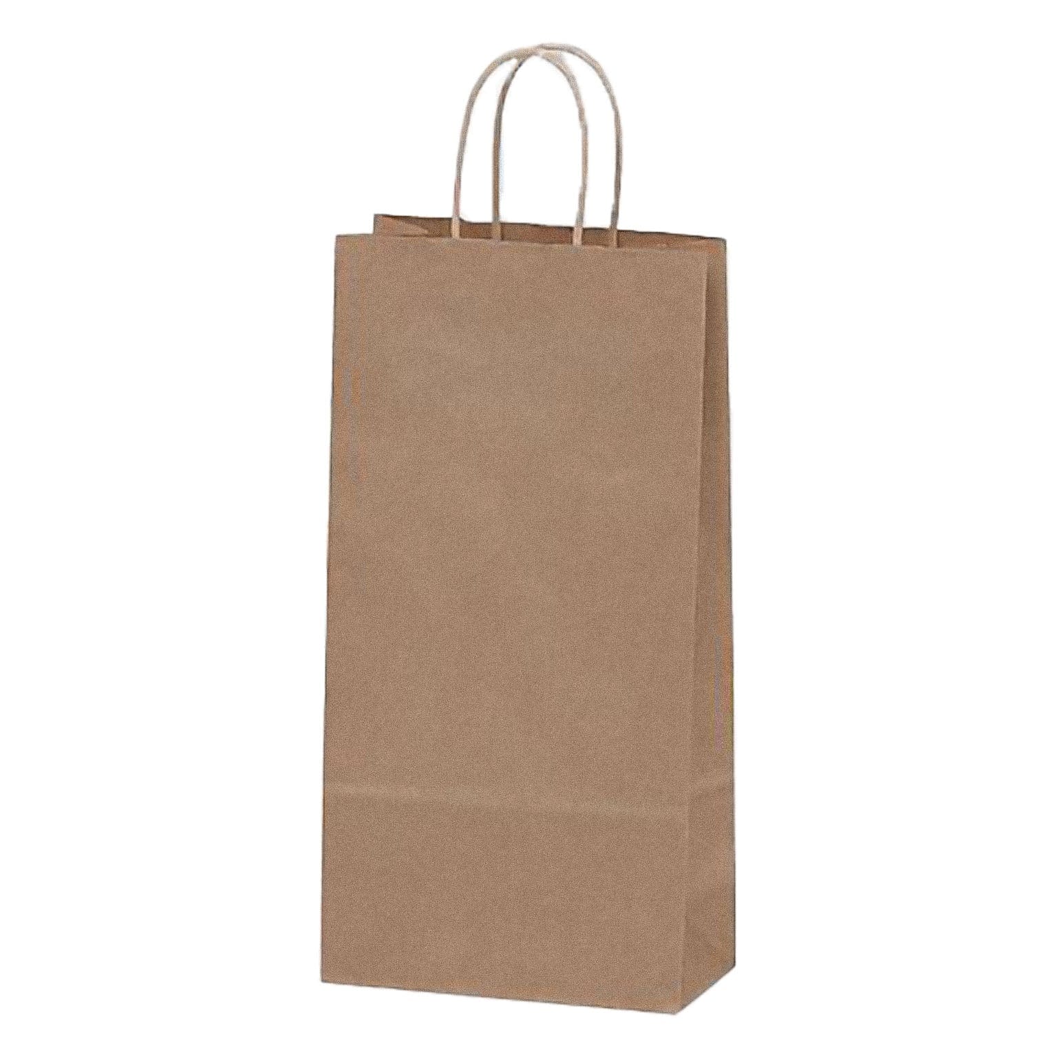 Kraft Paper Bag with Twisted Handles-Two liquor Bottles- 250Pcs Ampack